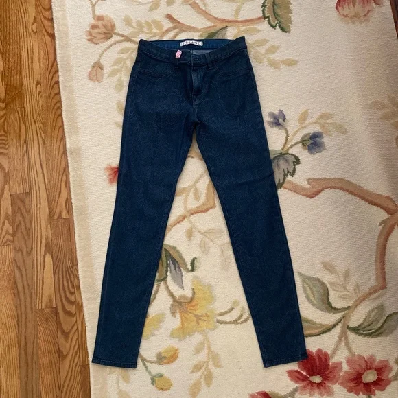 J Brand coated snake print denim jeans